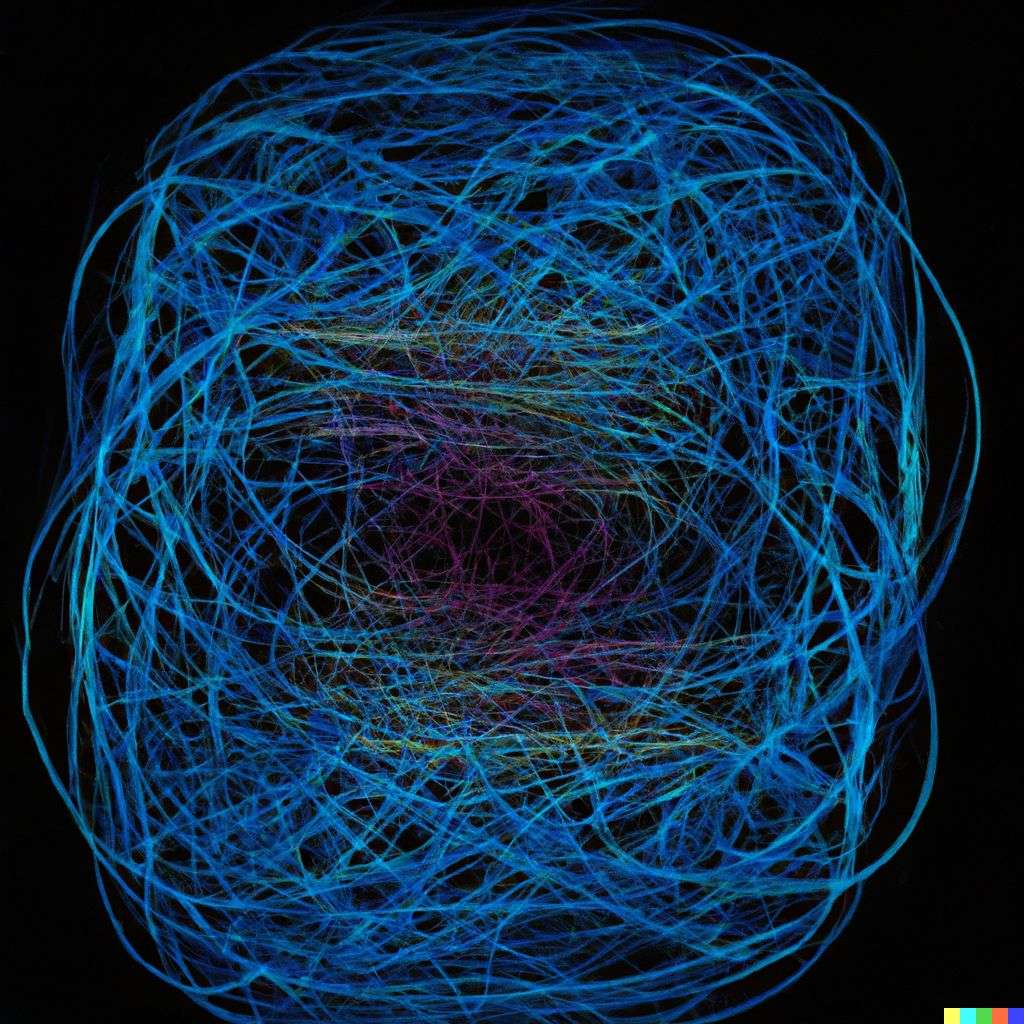 a detailed image of a representation of anxiety, created by using Fourier series